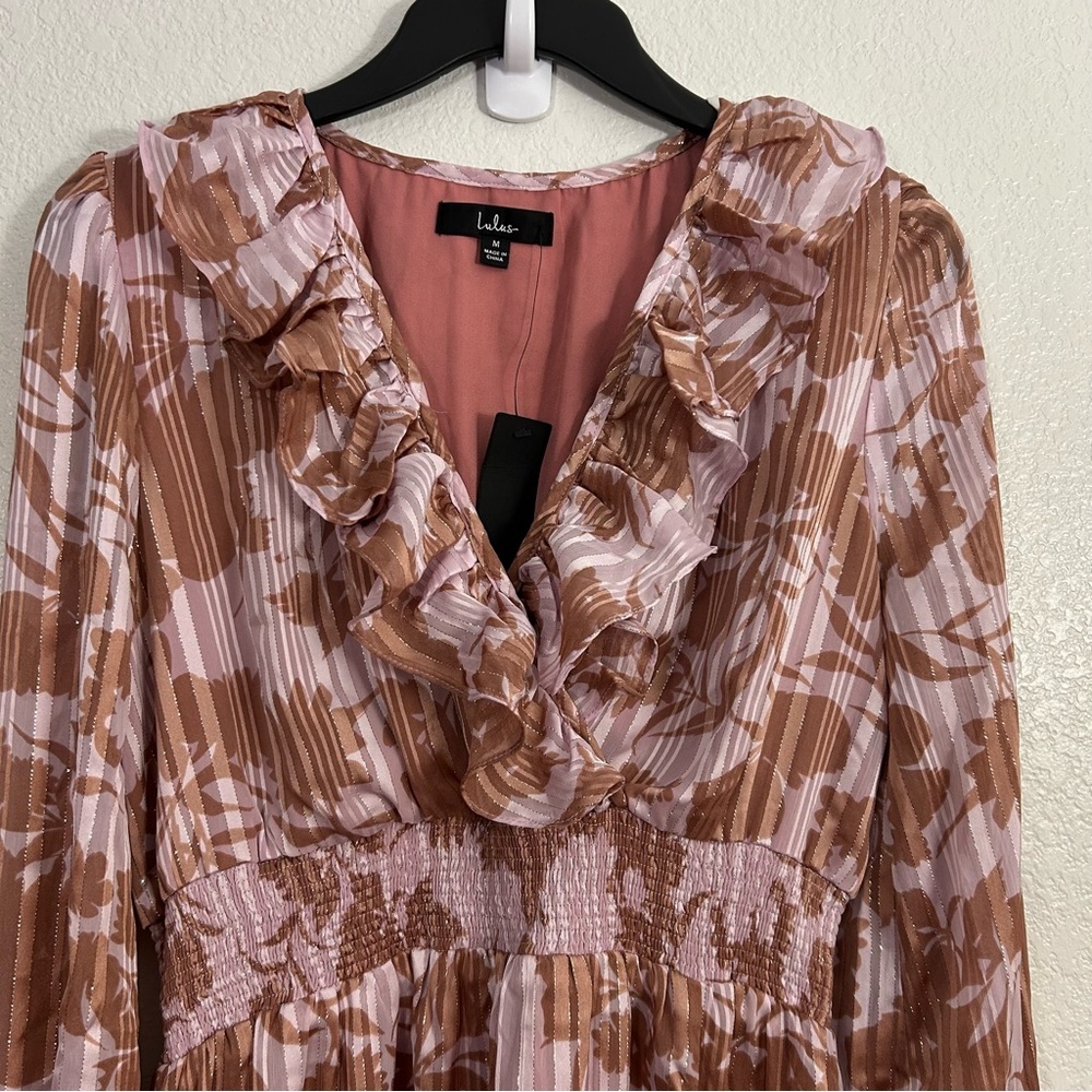 Lulus Exquisite Attention Lilac Floral Print Ruffled Long Sleeve Dress - Picture 4 of 11
